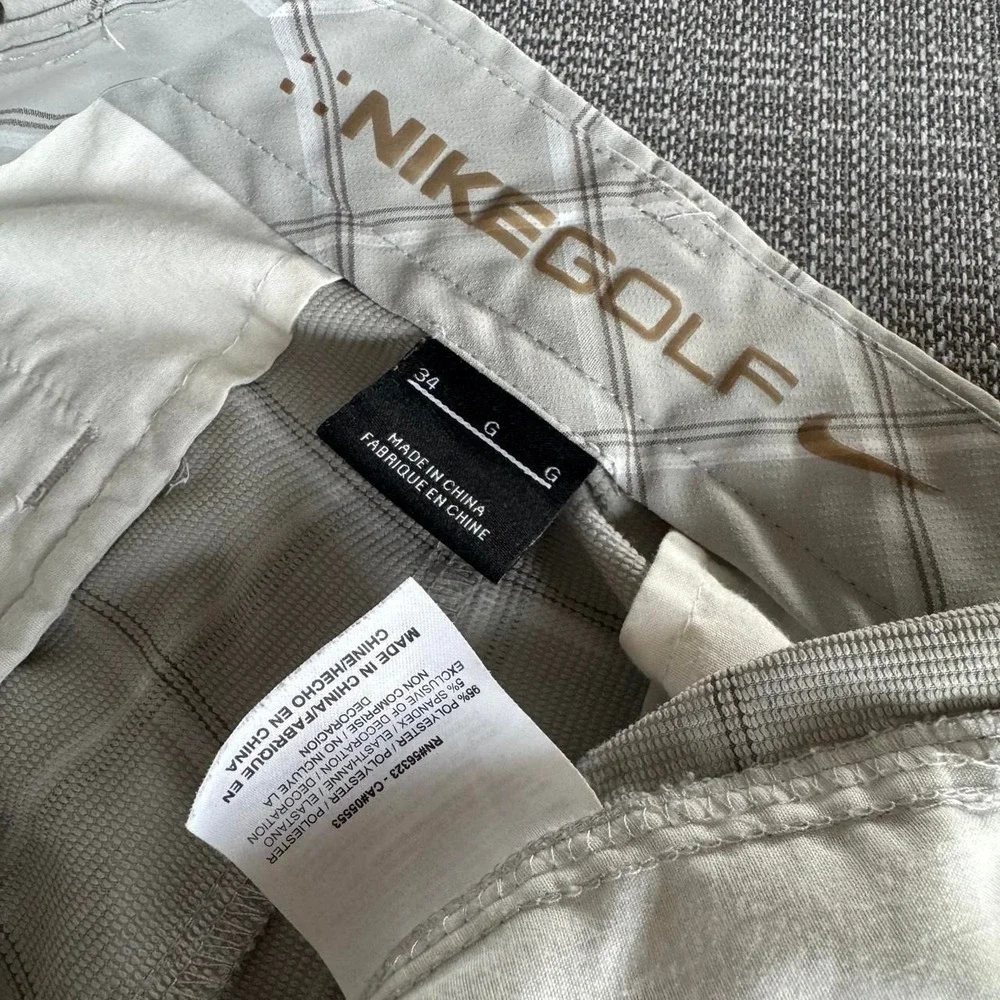 Nike grey and tan plaid Golf Shorts